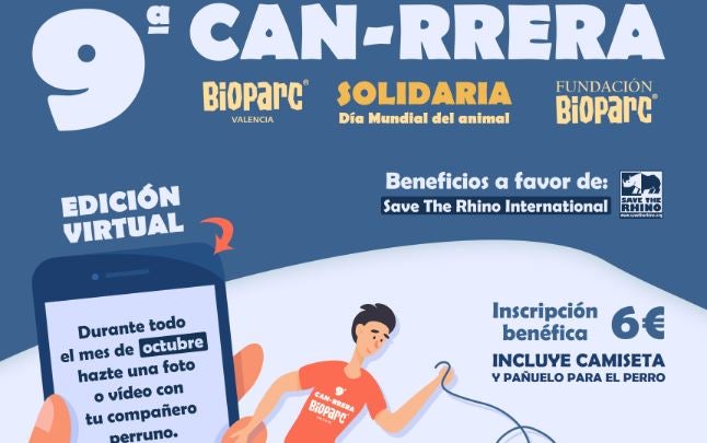 Octubre, el mes para participar en la 9ª CAN-RRERA solidaria de BIOPARC Valencia que será virtual Octubre, el mes para participar en la 9ª CAN-RRERA solidaria de BIOPARC Valencia que será virtual