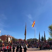 Pendones en la Romería de la Virgen del Camino Pendones en la Romería de la Virgen del Camino