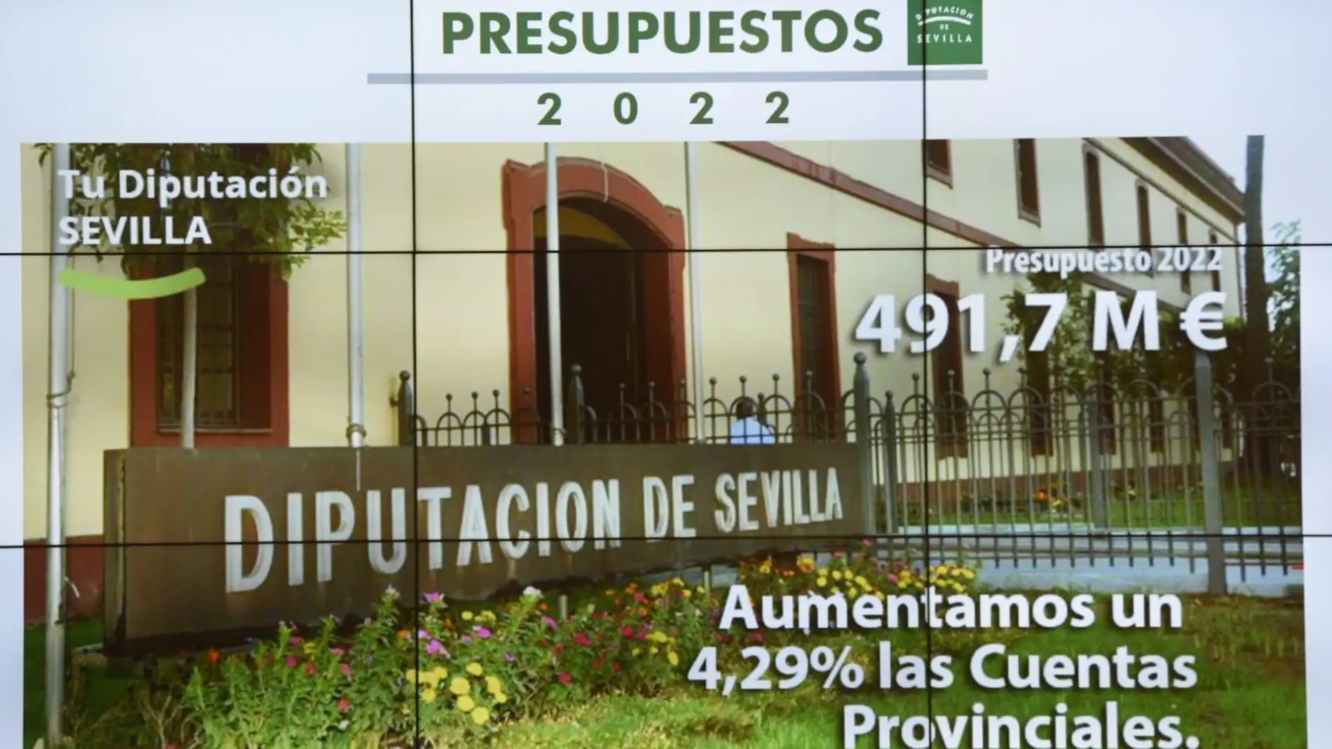 El presupuesto de Diputación de Sevilla asciende a 491,7 millones de euros, lo que supone un incremento del 4%