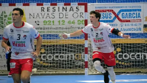 Partido entre el Balonmano Nava y Ademar Segovia