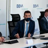 El responsable de Análisis Económico del BBVA, Rafael Domenech, en rueda de prensa