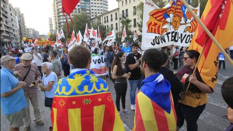 Manifestació del Nou d&#39;Octubre previa a la llegada de la pandemia de COVID-19