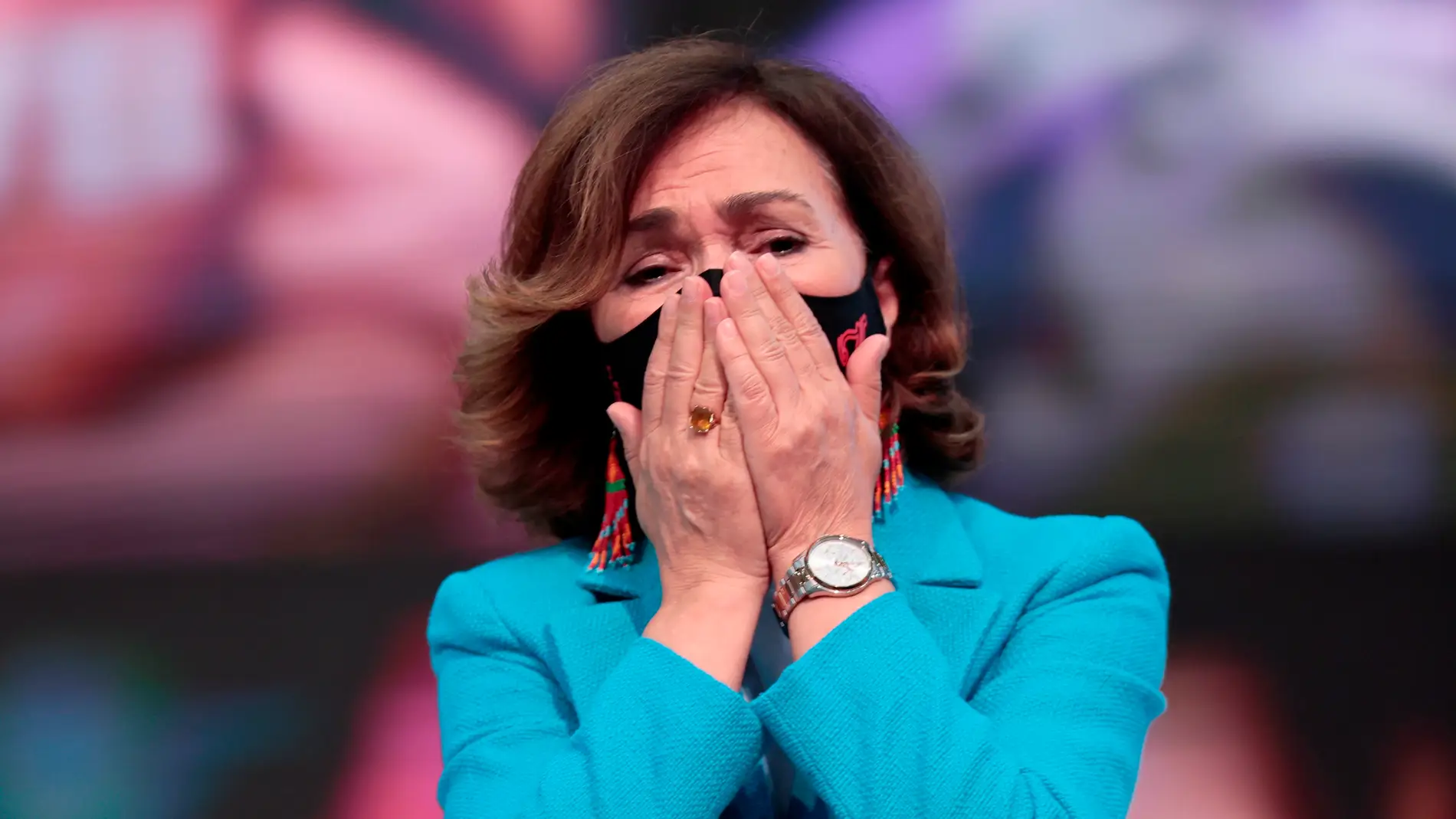 Así fue el momento en el que Carmen Calvo rompió a llorar en el congreso del PSOE 