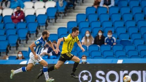 Borja S&aacute;nchez, en el partido de Anoeta