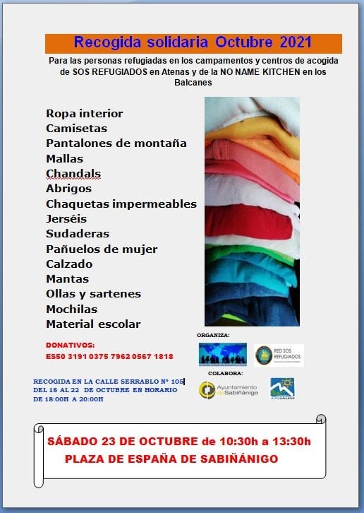 Recogida solidaria de ropa y material escolar Recogida solidaria de ropa y material escolar
