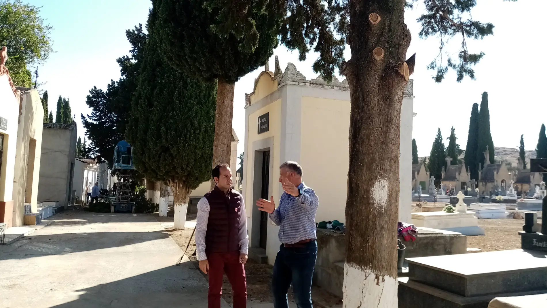 El Ayuntamiento de Herencia comienza una campaña de poda y tratado de todos los arbustos del Camposanto