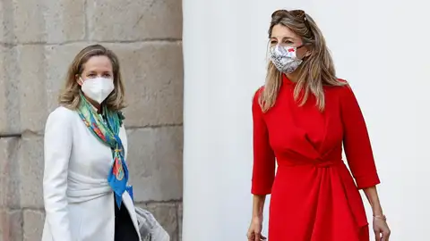Las vicepresidentas del gobierno de Economía Nadia Calviño y Trabajo Yolanda Díaz Las vicepresidentas del gobierno de Economía Nadia Calviño y Trabajo Yolanda Díaz