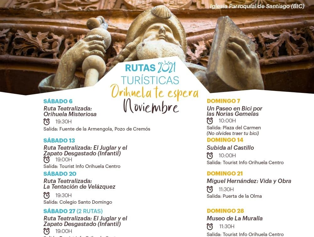 Disfruta en familia con las rutas teatralizadas, en bici y senderismo que la Concejalía de Turismo ha programado para noviembre Disfruta en familia con las rutas teatralizadas, en bici y senderismo que la Concejalía de Turismo ha programado para noviembre