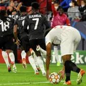 Los jugadores del Lille celebran un gol ante el Sevilla Los jugadores del Lille celebran un gol ante el Sevilla