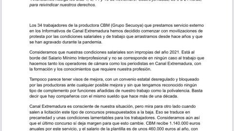 Huelga Trabajadores Canal Extremadura