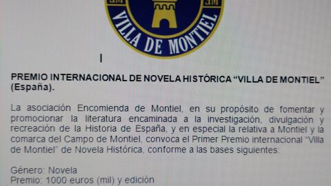 Premio Internacional de Novela Hist&oacute;rica de Montiel