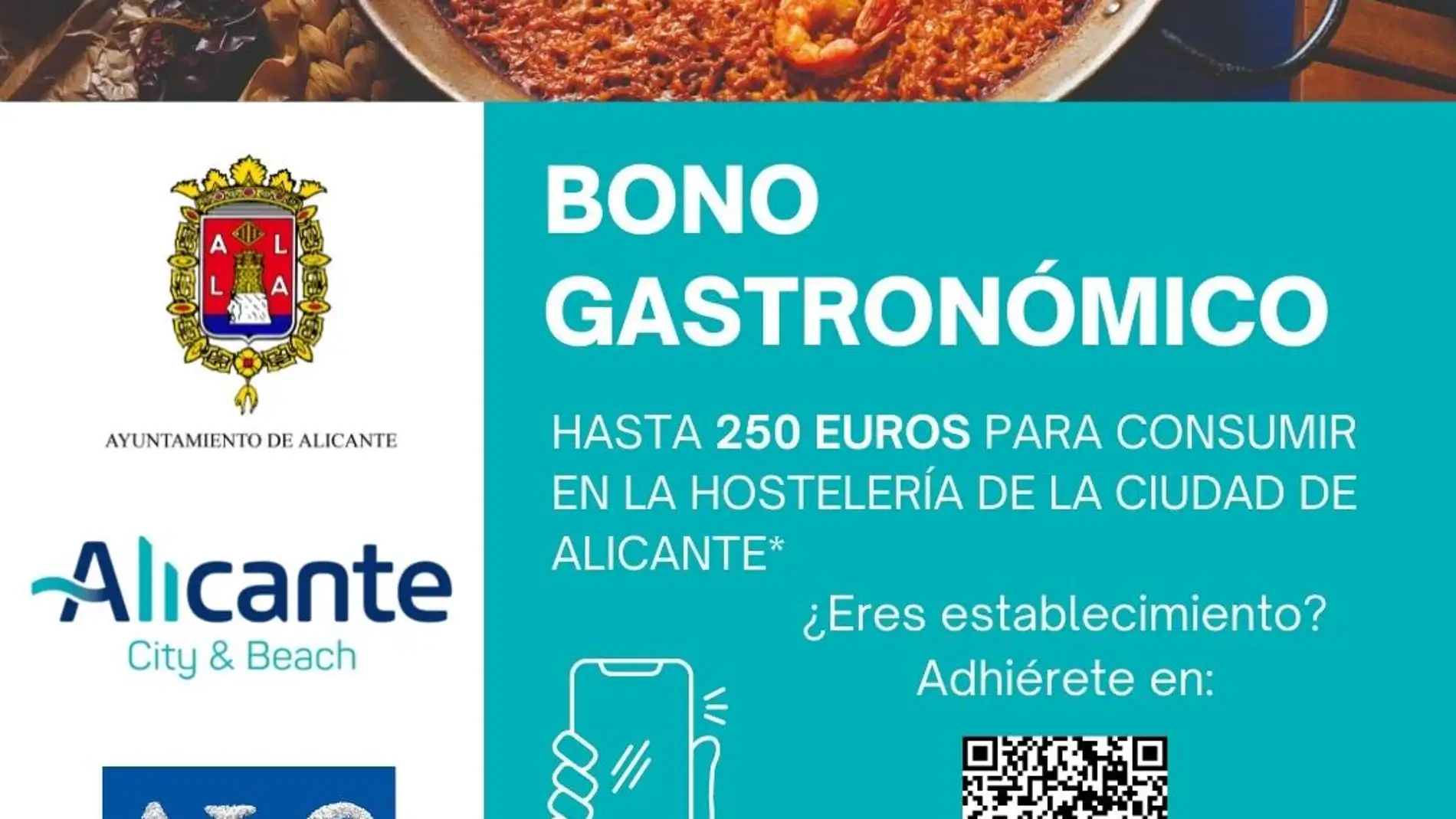 Cartel anunciador del “Bono Gastronómico”
