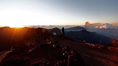 La erupción desde el observatorio de roque de los muchachos