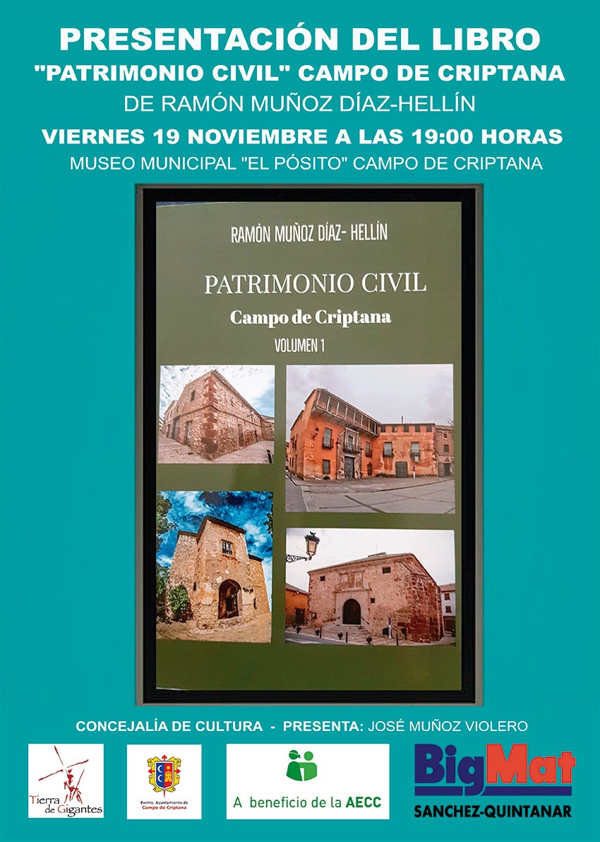 Llega el primer volumen de un apasionante trabajo sobre patrimonio en Campo de Criptana "Patrimonio Civil" Llega el primer volumen de un apasionante trabajo sobre patrimonio en Campo de Criptana "Patrimonio Civil"
