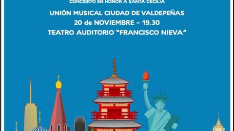 Concierto en Honor a Canat Cecilia de la Uni&oacute;n Musical Ciudad de Valdepe&ntilde;as