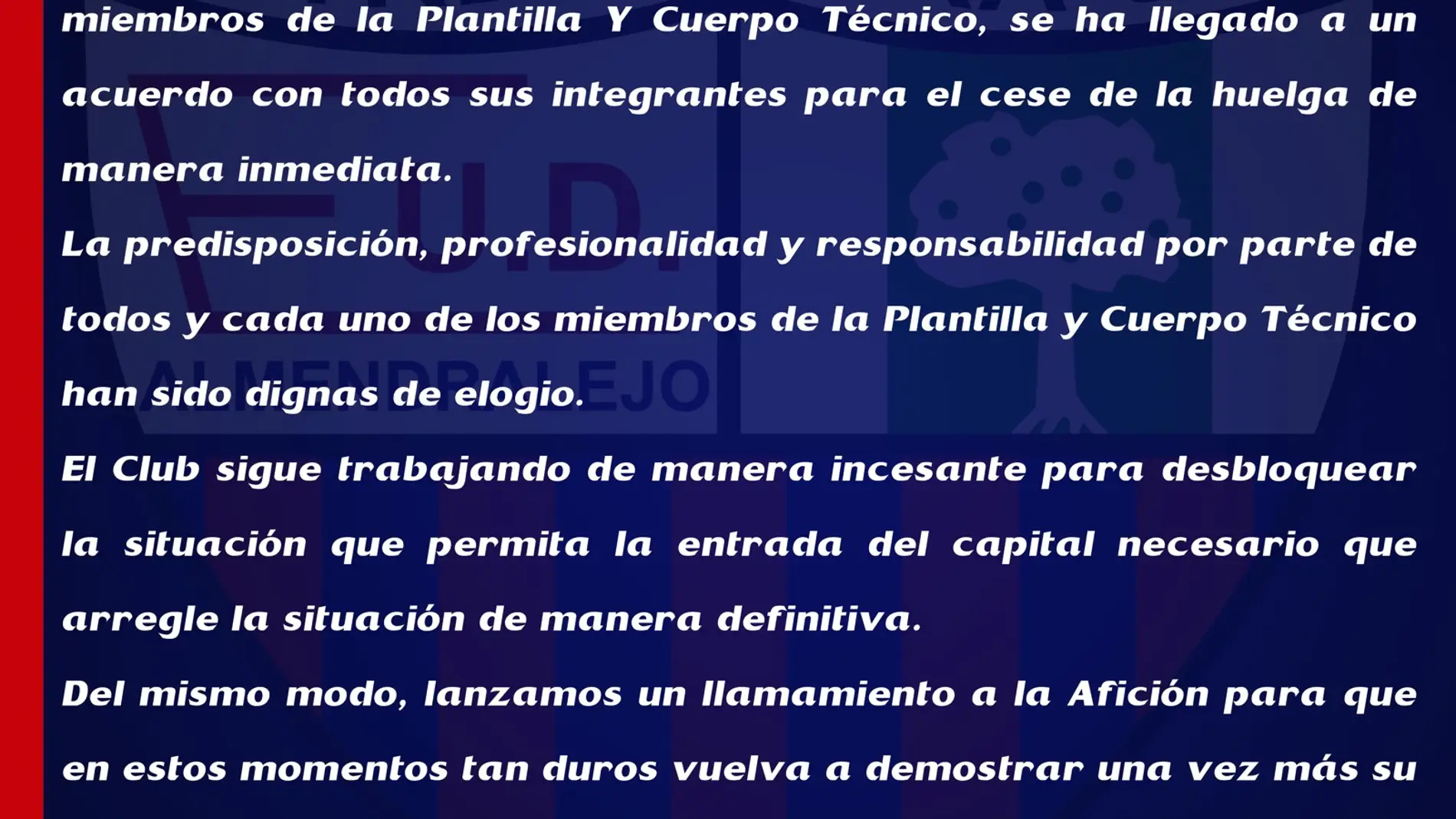Comunicado Extremadura UD Comunicado Extremadura UD