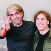 Fernando León de Aranoa y Javier Bardem, en la Academia de Cine tras conocer las nominaciones de 'El buen patrón' a los Goya