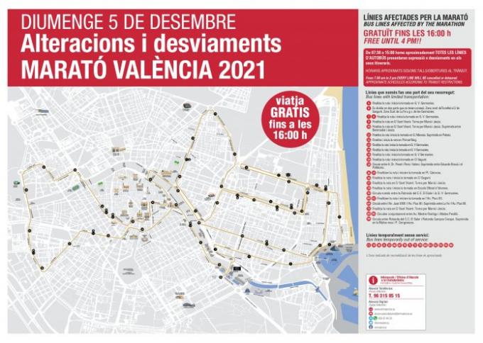 Estas son las calles cortadas con motivo de la Maratón de Valencia Estas son las calles cortadas con motivo de la Maratón de Valencia