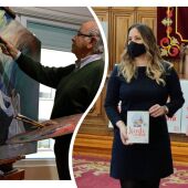 Indalecio Sobrino, Pintor y Laura Lombraña, concejal de Cultura