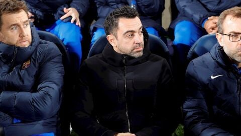 Xavi durante un partido del Barcelona