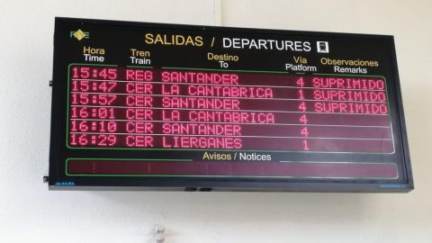 Trenes cancelados en Santander