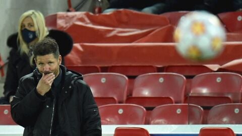 Simeone durante un partido del Atlético de Madrid