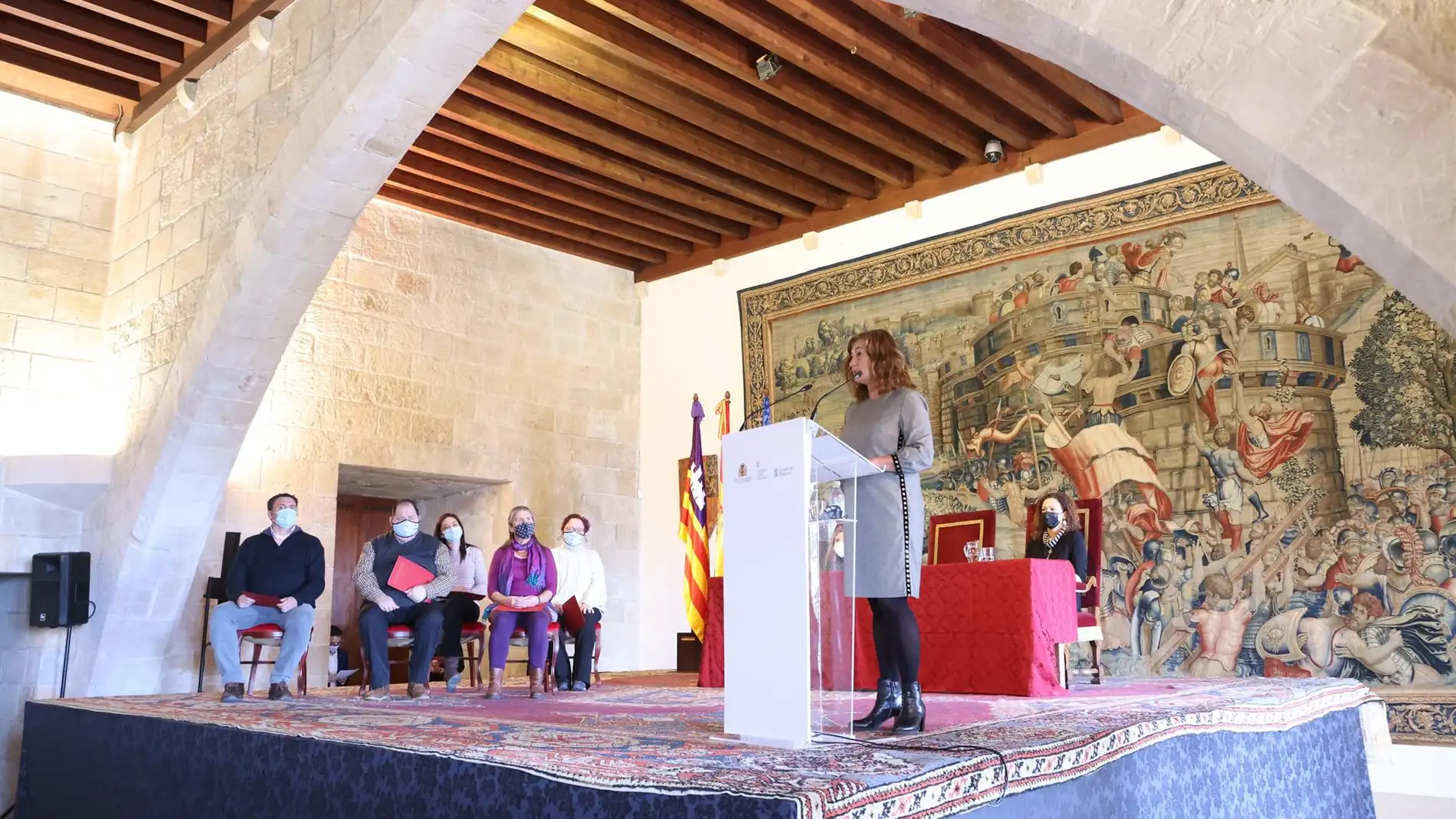 La Presidenta del Govern, Francina Armengol, en el acto del día de la constitución en el Palau Reial.