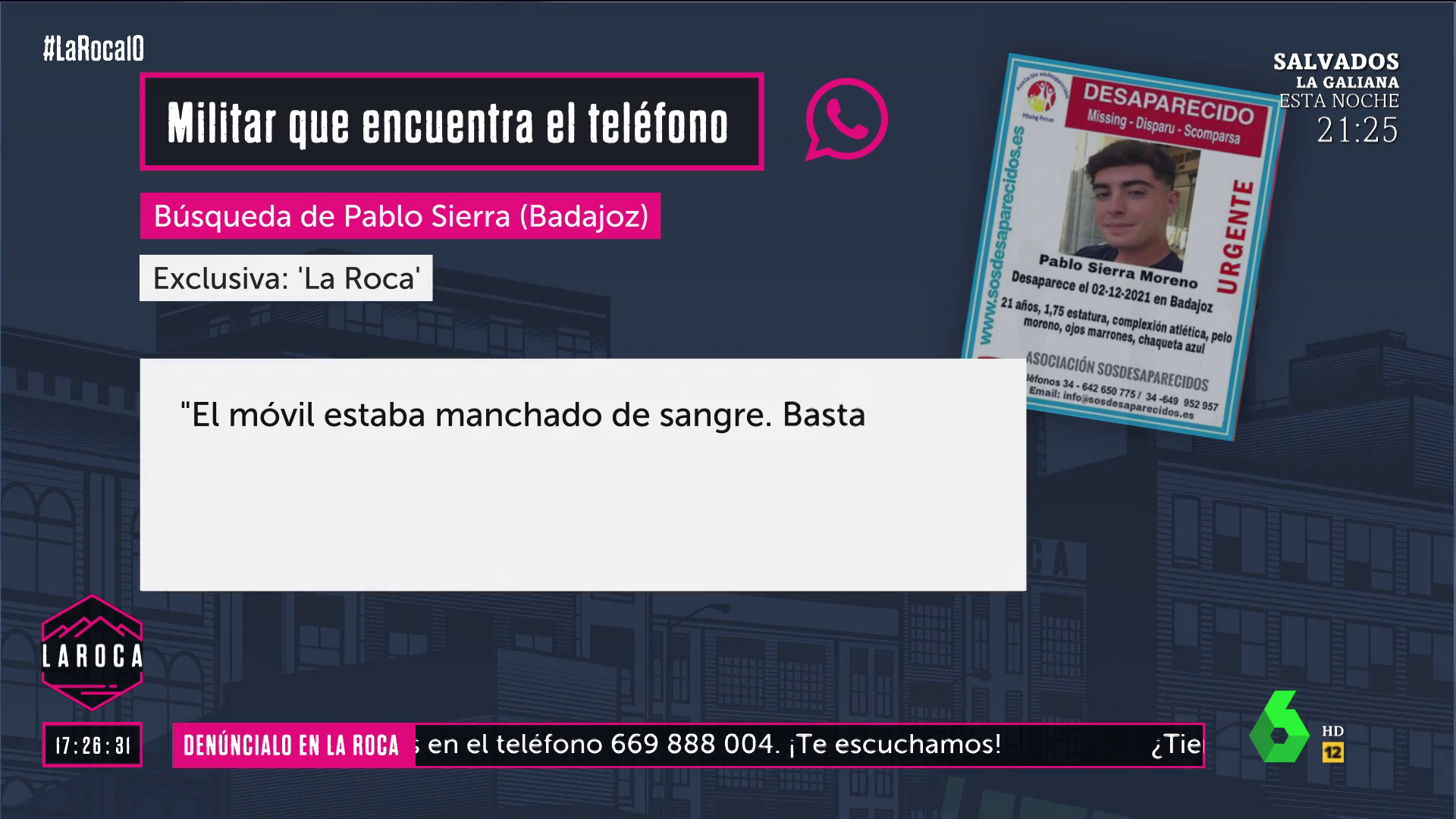 El militar que encontró el móvil ensangrentado de Pablo Sierra relata la escena: "No dejé que nadie lo tocara" El militar que encontró el móvil ensangrentado de Pablo Sierra relata la escena: "No dejé que nadie lo tocara"