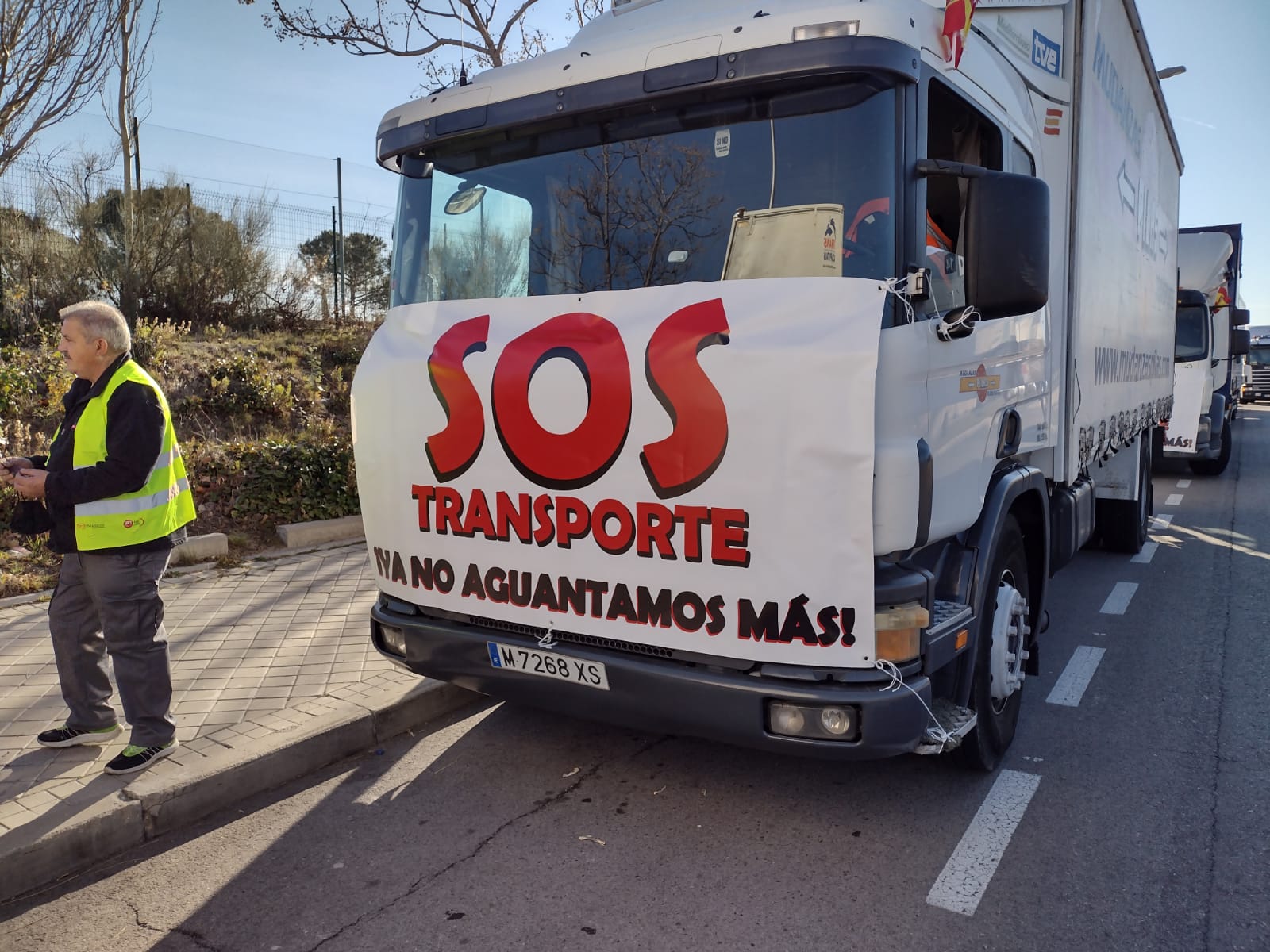 Los transportistas marchan por Madrid y se preparan para la huelga de los próximos días Los transportistas marchan por Madrid y se preparan para la huelga de los próximos días