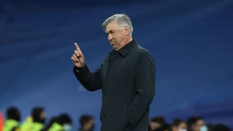 Ancelotti durante un partido del Real Madrid