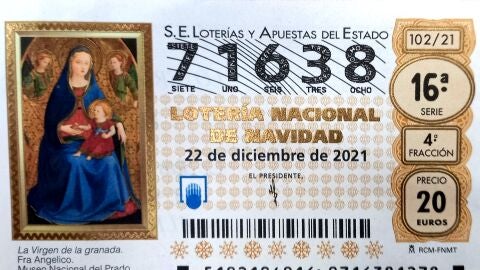 Un décimo para el sorteo del 22 de diciembre de 2021 Un décimo para el sorteo del 22 de diciembre de 2021
