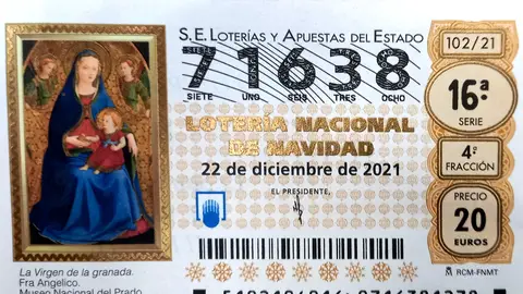 Un décimo para el sorteo del 22 de diciembre de 2021 Un décimo para el sorteo del 22 de diciembre de 2021