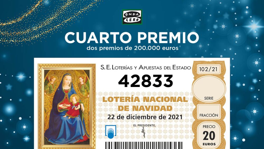 42,833, one of the two fourth prizes of the Christmas Lottery: where it has touched and how much money is won per tenth