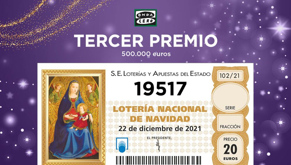19,517, third prize of the Christmas Lottery 2021: where it has touched and how much money is won per tenth