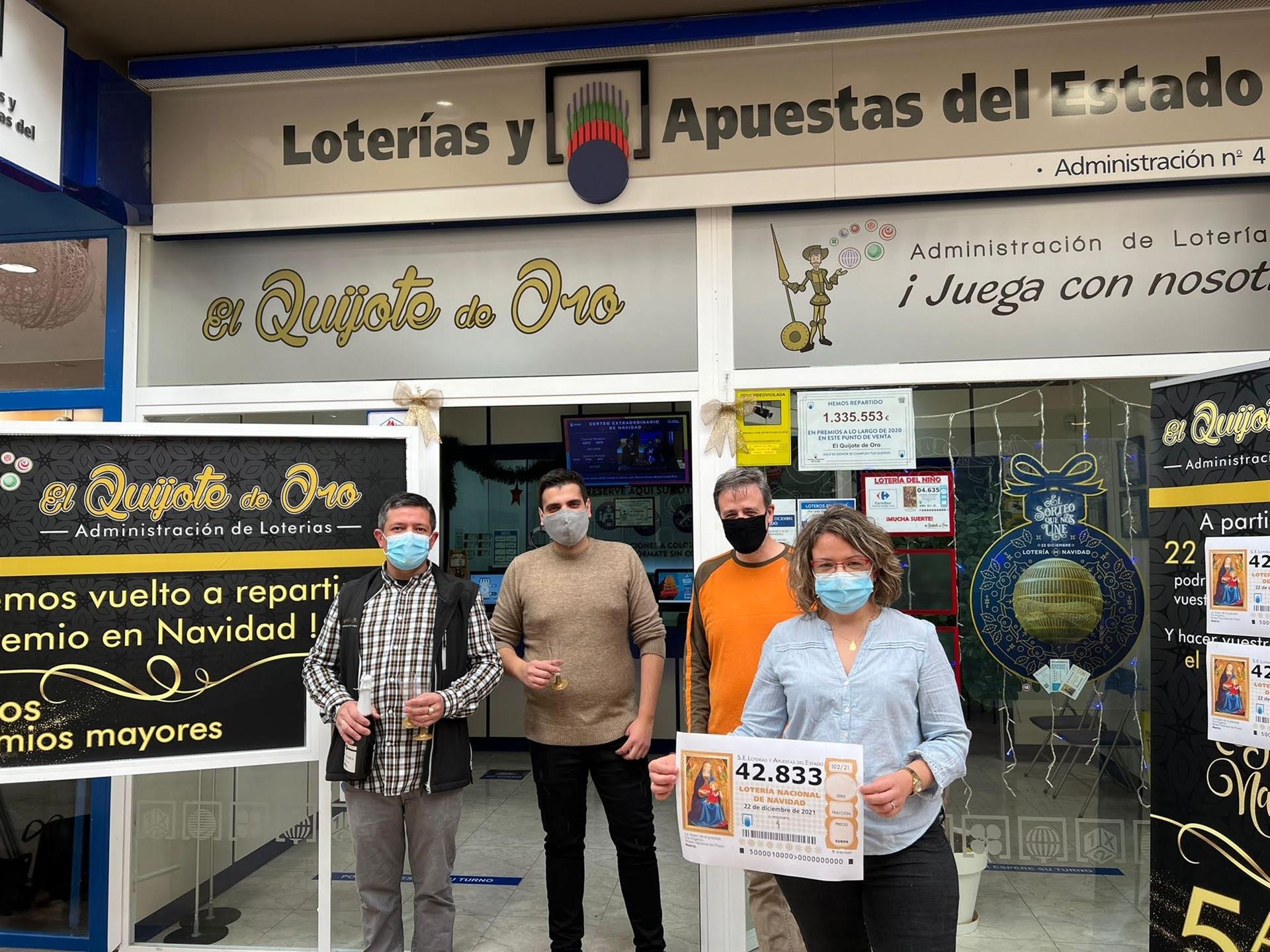 Un cuarto premio de la Lotería de Navidad deja 200.000 euros en Alcázar de San Juan Un cuarto premio de la Lotería de Navidad deja 200.000 euros en Alcázar de San Juan