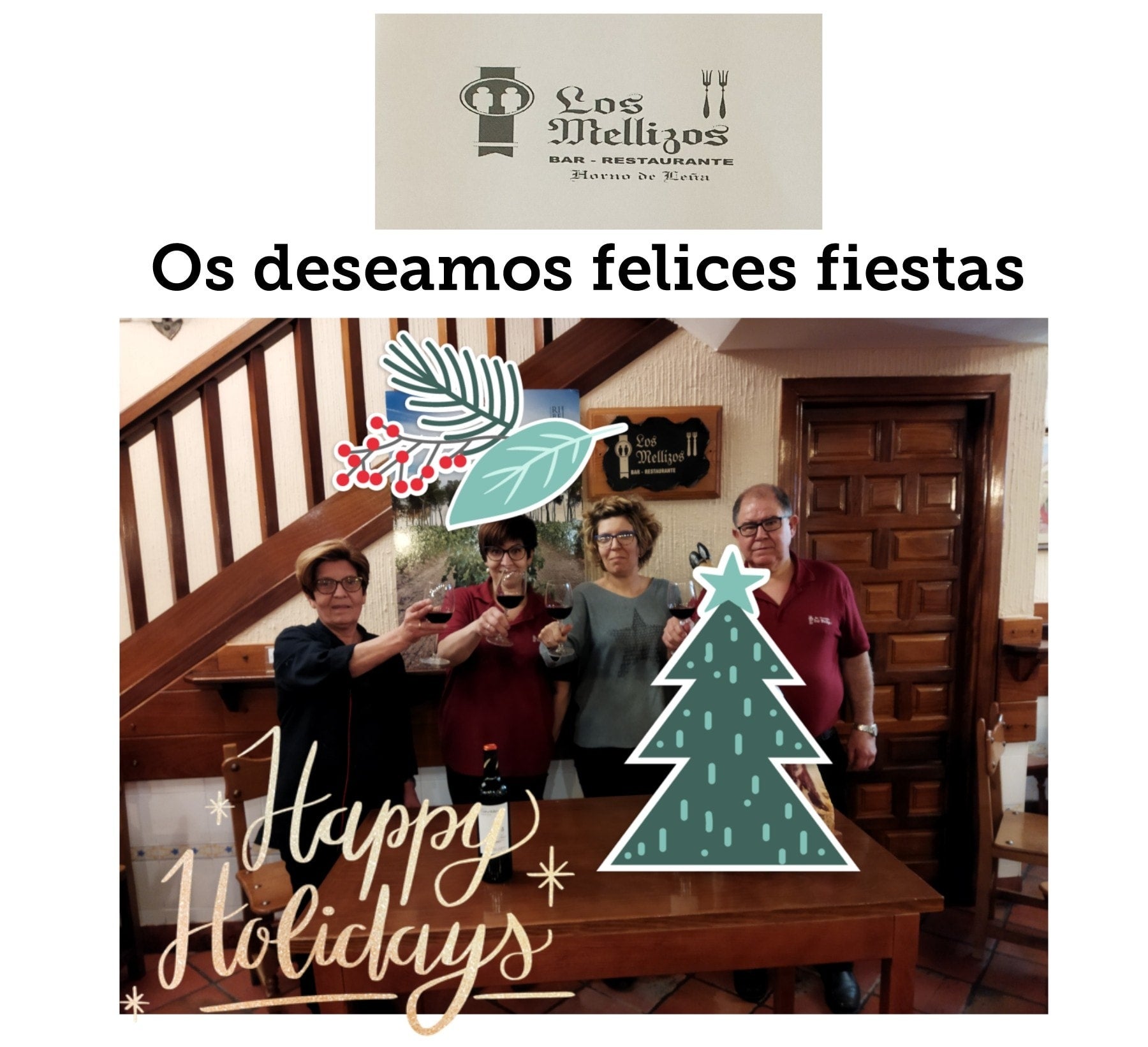 El Restaurante Los Mellizos ofrece estas fechas menús especiales de Navidad y comida para llevar El Restaurante Los Mellizos ofrece estas fechas menús especiales de Navidad y comida para llevar