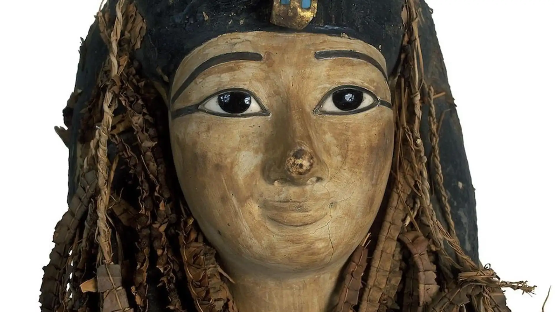 Máscara facial de la momia del faraón Amenhotep I. Imagen cedida
