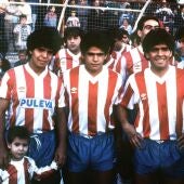Diego Armando, Hugo y Lalo Maradona, en una imagen de archivo