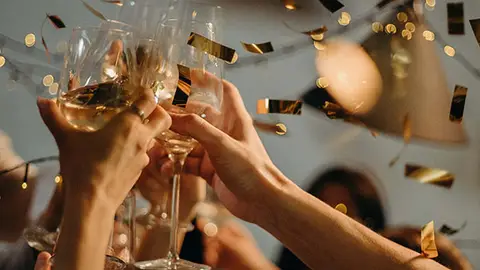 Celebración de año nuevo en Nochevieja y año nuevo Celebración de año nuevo en Nochevieja