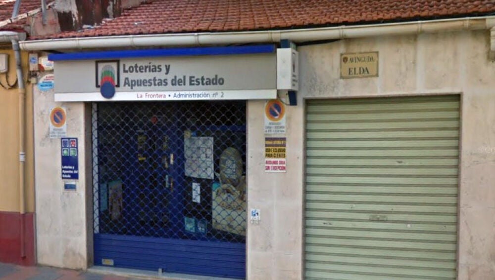 Administración de lotería de Petrer que ha vendido parte del segundo premio de la Lotería de El Niño.