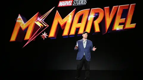 El productor ejecutivo de Marvel Studios, Kevin Feige, durante una presentación de la serie 'Ms. Marvel' El productor ejecutivo de Marvel Studios, Kevin Feige, durante una presentación de la serie 'Ms. Marvel'