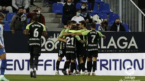 Celebración de uno de los goles del Sporting Celebración de uno de los goles del Sporting