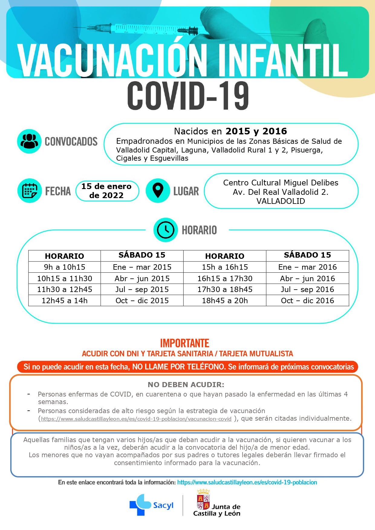 Estas son las nuevas fechas de vacunación en Valladolid Estas son las nuevas fechas de vacunación en Valladolid