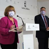 Olmedo y Caro durante la rueda de prensa Olmedo y Caro durante la rueda de prensa