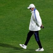 El entrenador del Real Madrid, Carlo Ancelotti, durante un entrenamiento