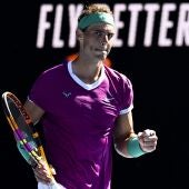 Rafa Nadal celebra una victoria.
