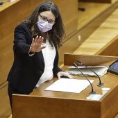 La vicepresidenta de la Generalitat, Mónica Oltra, comparece en Les Corts.
