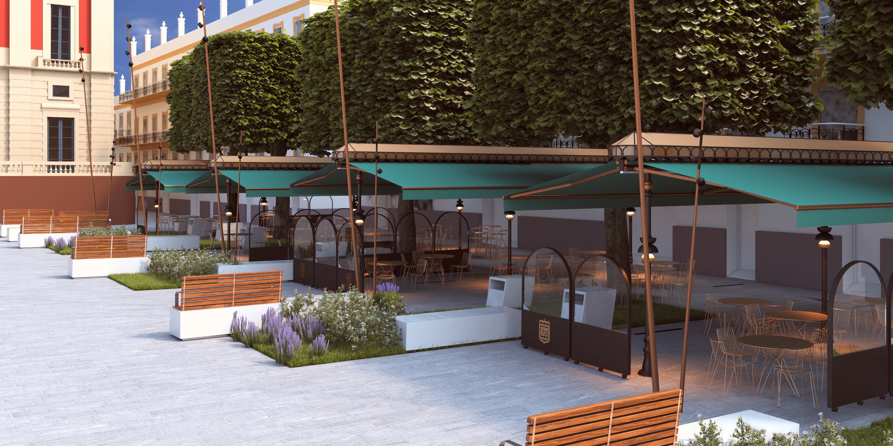 Los nuevos veladores de la Plaza del Rey, presentados a comerciantes y hosteleros Los nuevos veladores de la Plaza del Rey, presentados a comerciantes y hosteleros