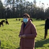 Ana Pontón visita una explotación ganadera