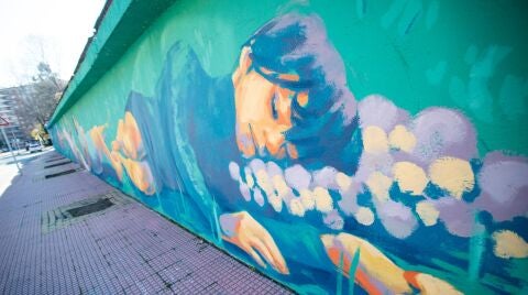 Mural de arte urbano del parque O&acute;Donnell de Alcal&aacute; de Henares realizado por Zaida Escobar y Manu Cardiel